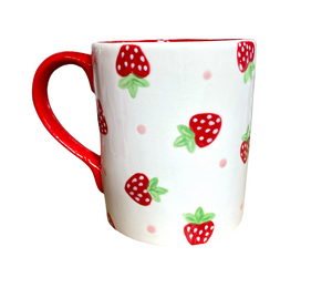 Color Me Mine Murfreesboro Strawberry Dot Mug
